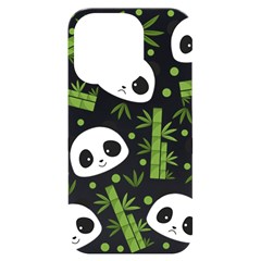 Giant Panda Bear Green Bamboo Iphone 14 Pro Black Uv Print Case by Salman4z