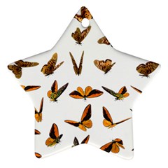 Butterfly Butterflies Insect Swarm Ornament (star) by Salman4z