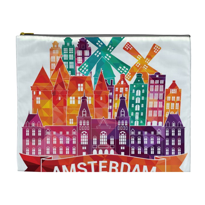 Vector Graphics Amsterdam Silhouette Cosmetic Bag (XL)