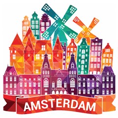 Vector Graphics Amsterdam Silhouette Wooden Puzzle Square by Salman4z