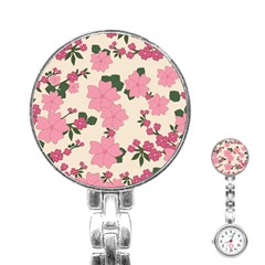 Floral Vintage Flowers Stainless Steel Nurses Watch by Dutashop