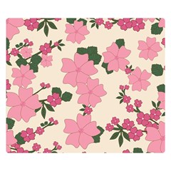 Floral Vintage Flowers Two Sides Premium Plush Fleece Blanket (small)