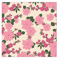 Floral Vintage Flowers Square Satin Scarf (36  X 36 )