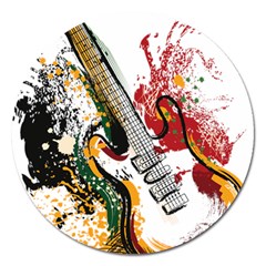 Electric Guitar Grunge Magnet 5  (round) by Salman4z