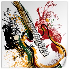 Electric Guitar Grunge Canvas 16  X 16  by Salman4z