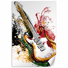 Electric Guitar Grunge Canvas 24  X 36  by Salman4z