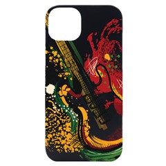 Electric Guitar Grunge Iphone 14 Plus Black Uv Print Case by Salman4z