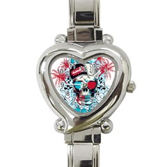 That Cool Graffiti Skull Heart Italian Charm Watch by Salman4z