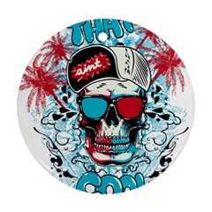 That Cool Graffiti Skull Round Ornament (two Sides) by Salman4z