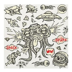 Drawing Clip Art Hand Painted Abstract Creative Space Squid Radio Banner And Sign 4  X 4  by Salman4z