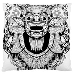 Balinese Art Barong Drawing Bali White Background People Large Premium Plush Fleece Cushion Case (two Sides)