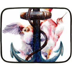 Anchor watercolor painting tattoo art anchors and birds Fleece Blanket (Mini)