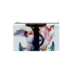 Anchor Watercolor Painting Tattoo Art Anchors And Birds Cosmetic Bag (small) by Salman4z