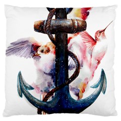 Anchor watercolor painting tattoo art anchors and birds Large Cushion Case (One Side)