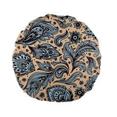 Texture Ornament Paisley Standard 15  Premium Flano Round Cushions