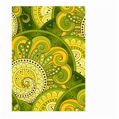 Doodles Patterns Ornament Vector Flowers Green Large Garden Flag (two Sides) by Salman4z