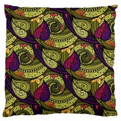 Pattern Vector Texture Style Garden Drawn Hand Floral Large Cushion Case (two Sides) by Salman4z