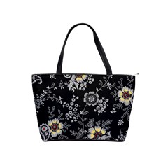 White And Yellow Floral And Paisley Illustration Background Classic Shoulder Handbag by Salman4z