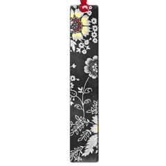 White And Yellow Floral And Paisley Illustration Background Large Book Marks by Salman4z