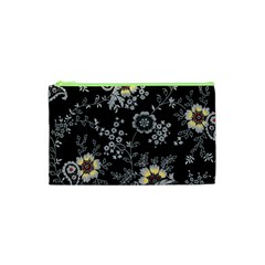 White And Yellow Floral And Paisley Illustration Background Cosmetic Bag (xs) by Salman4z