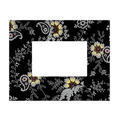 White And Yellow Floral And Paisley Illustration Background White Tabletop Photo Frame 4 x6  by Salman4z