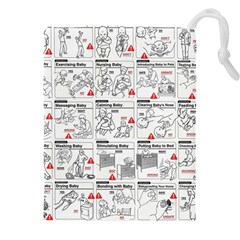 White Printer Paper With Text Overlay Humor Dark Humor Infographics Drawstring Pouch (4xl) by Salman4z