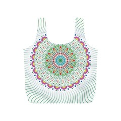 Flower Abstract Floral Hand Ornament Hand Drawn Mandala Full Print Recycle Bag (s) by Salman4z