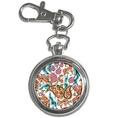 Flowers Pattern Texture White Background Paisley Key Chain Watches by Salman4z