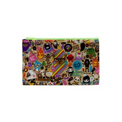 Multicolored Doodle Art Wallpaper Cosmetic Bag (xs) by Salman4z