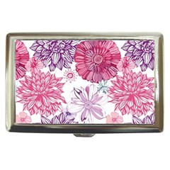 Red And Pink Flowers Vector Art Asters Patterns Backgrounds Cigarette Money Case by Salman4z