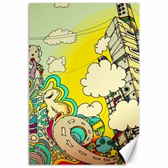 Doodle Wallpaper Artistic Surreal Canvas 12  X 18  by Salman4z