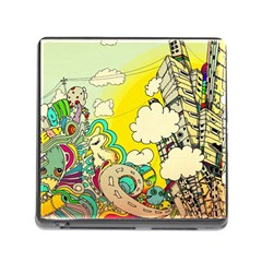 Doodle Wallpaper Artistic Surreal Memory Card Reader (square 5 Slot) by Salman4z