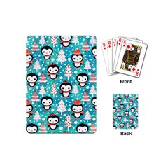 Blue Penguin Pattern Christmas Playing Cards Single Design (mini) by Salman4z