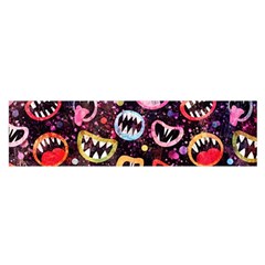 Funny Monster Mouths Oblong Satin Scarf (16  X 60 ) by Salman4z