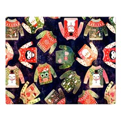 Ugly Christmas Two Sides Premium Plush Fleece Blanket (large)