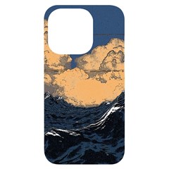 Waves Aesthetic Ocean Retro Sea Vintage Iphone 14 Pro Black Uv Print Case by Salman4z