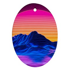 Sun Ultra Artistic 3d Illustration Sunset Oval Ornament (two Sides)