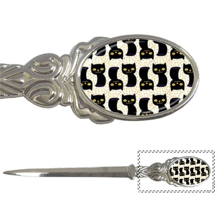 Black Cats And Dots Koteto Cat Pattern Kitty Letter Opener