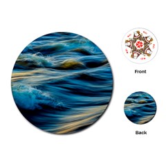 Waves Abstract Playing Cards Single Design (round) by Salman4z