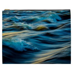 Waves Abstract Cosmetic Bag (xxxl) by Salman4z