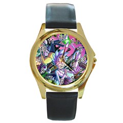Rick And Morty Time Travel Ultra Round Gold Metal Watch