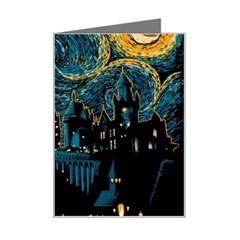 Hogwarts Castle Van Gogh Mini Greeting Card by Salman4z