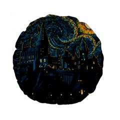 Hogwarts Castle Van Gogh Standard 15  Premium Flano Round Cushions