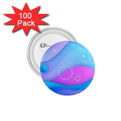 Colorful Blue Purple Wave 1 75  Buttons (100 Pack)  by Salman4z