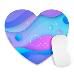 Colorful Blue Purple Wave Heart Mousepad by Salman4z