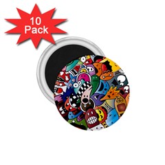 Cartoon Explosion Cartoon Characters Funny 1 75  Magnets (10 Pack)  by Salman4z