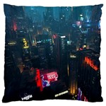 Cityscape Digital Art Large Premium Plush Fleece Cushion Case (Two Sides) Back