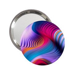 Colorful 3d Waves Creative Wave Waves Wavy Background Texture 2 25  Handbag Mirrors by Salman4z