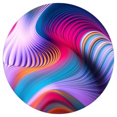 Colorful 3d Waves Creative Wave Waves Wavy Background Texture Round Trivet by Salman4z