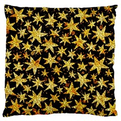 Shiny Glitter Stars Large Premium Plush Fleece Cushion Case (two Sides)